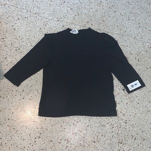 Calvin Klein Black Ruffled Long Sleeve Shirt